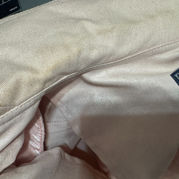 Womens Denim By Milano 3 Pc Suit Skirt Jacket shell Baby Pink sz 10 Bling - Picture 10 of 13